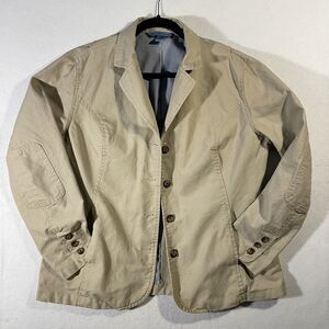 Duluth Trading Co VTG Women's M Jacket Khaki Firehose Canvas Chore Coat